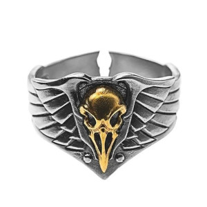 Bague Corbeau "Golden Odin's Soul" Couleur Or