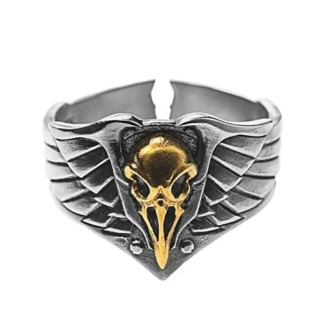 Bague Corbeau "Golden Odin's Soul" Couleur Or
