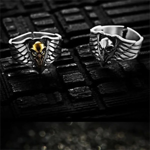 Bague Corbeau "Golden Odin's Soul" - 2 couleurs au choix !