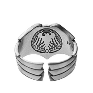 Vue Arrierre Bague Corbeau "Golden Odin's Soul" - 2 couleurs au choix !