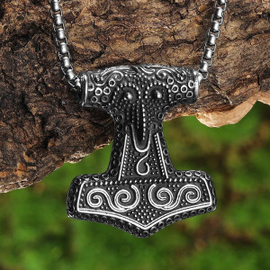 Vue de Face Bague Viking Forêt d'Asgard