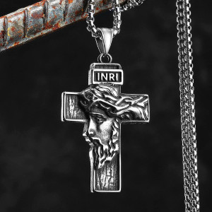 Magnfiique Collier Gothique Rock Jésus Croix de la Passion Suppliciée