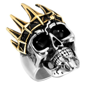 Bague Tête de Mort “Crâne Punk Couronné”