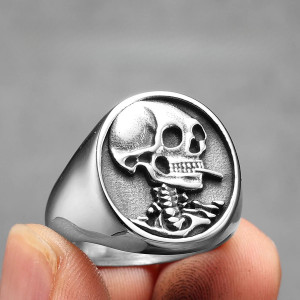 Magnifique Bague Tête de Mort “Vanité en Miroir”