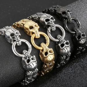 Bracelet Tête de Mort "Serment des Deux Crânes"