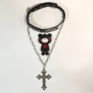 Collier Gothique Choker Ours Profané "Rituel des Chaînes"