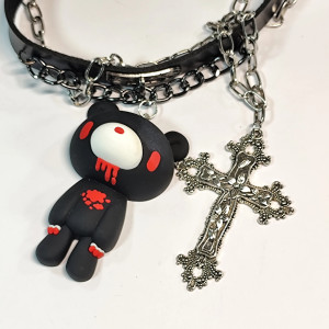 Détails du Collier Gothique Choker Ours Profané Rituel des Chaînes