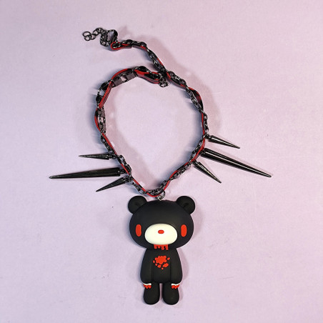 Avant Collier Gothique Choker Ours Profané - Innocence Sous Clous
