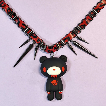 Vue detaille Collier Gothique Choker Ours Profané - Innocence Sous Clous