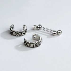 Vue de Face Boucles d’Oreilles Viking "Marque du Clan"