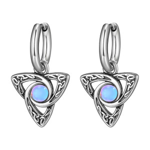 Boucles d’Oreilles Viking "Triquetra des Anciens" Couleur bleu Ciel
