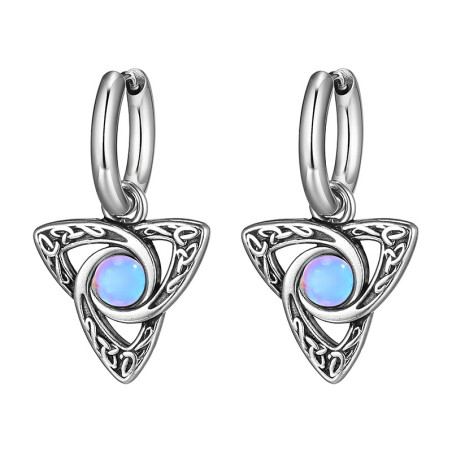 Boucles d’Oreilles Viking "Triquetra des Anciens" Couleur bleu Ciel