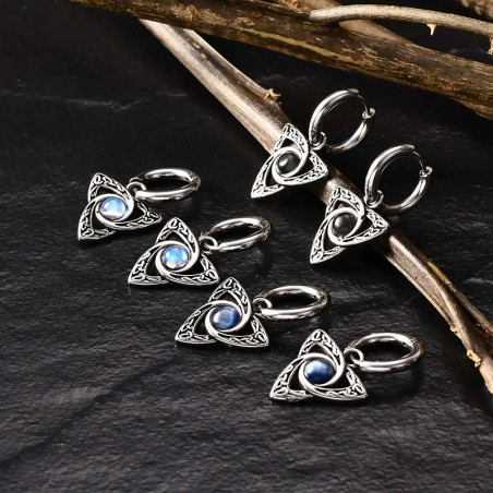 Boucles d’Oreilles Viking "Triquetra des Anciens" - 3 couleurs au choix