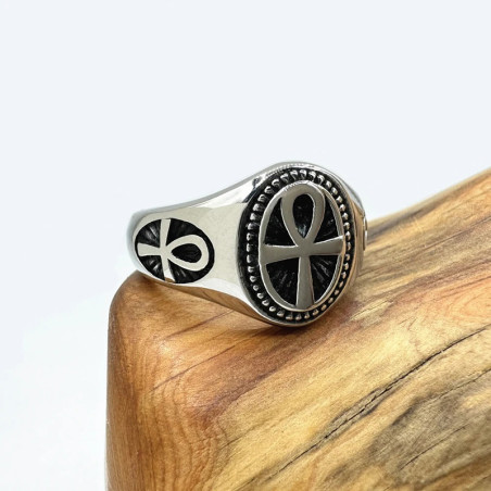 Bague Rock "Ankh Héritage de l’Immortel" Couleur Argent