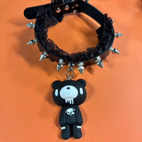 Collection Chokers Gothiques - Ours Profané Couleur Noir