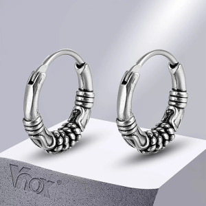 Avant Boucles d’Oreilles Viking "Tresse du Guerrier"