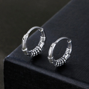 Vue de Face Boucles d’Oreilles Viking "Tresse du Guerrier"