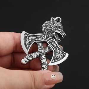 Avant Collier Viking Double Hache du Loup
