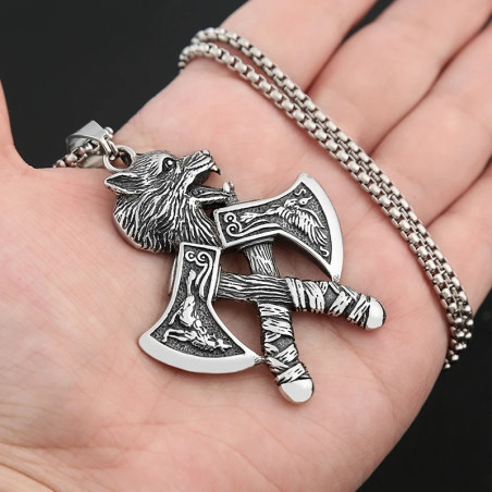 Collier Viking Double Hache du Loup