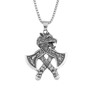 Vue Generale Collier Viking Double Hache du Loup