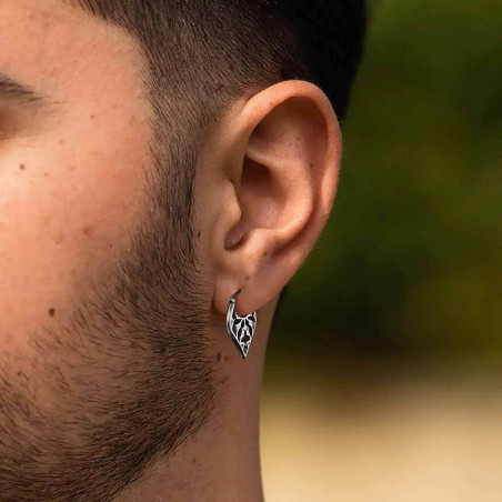 Vue Portee Boucles d’Oreilles Viking "Rune d’Yggdrasil"