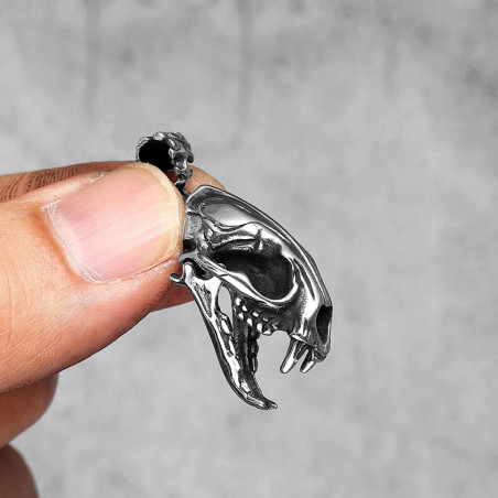 Collier Tête de Mort "Crâne du Tigre à Dents de Sabre" taille S