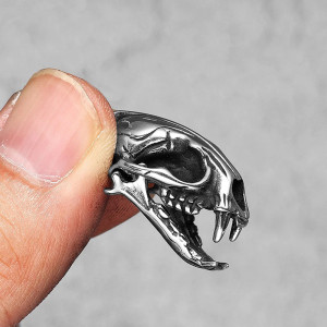 Collier Tête de Mort "Crâne du Tigre à Dents de Sabre" taille M