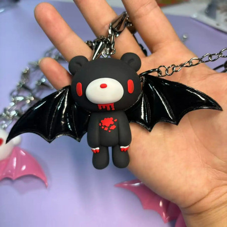 Collier Chauve-Souris Gothique "Ourson Vampirique" Couleur Noir