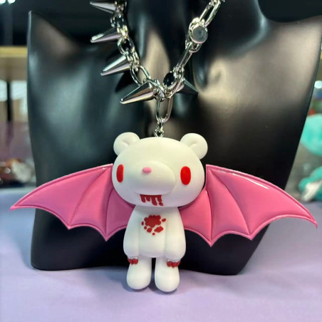 Collier Chauve-Souris Gothique "Ourson Vampirique" Couleur Blanc