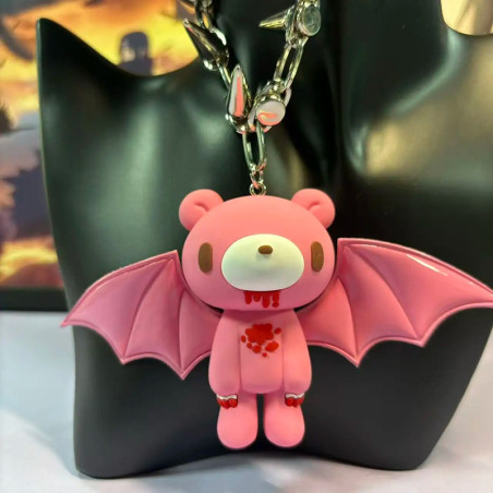 Collier Chauve-Souris Gothique "Ourson Vampirique" Couleur Rose