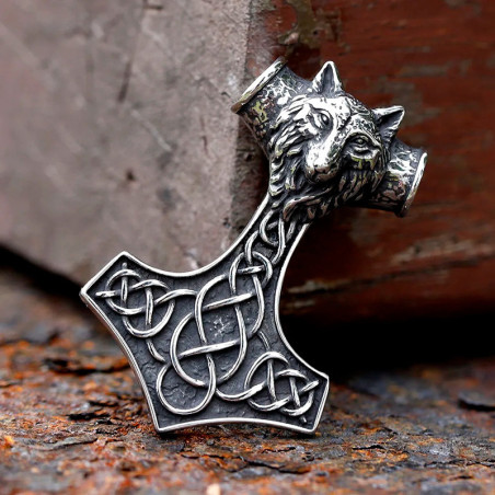 Avant Collier Viking Marteau du Loup Alpha