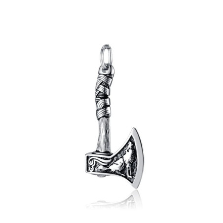 Vue generale Collier Viking "Hache du Loup Hurleur" - Tranchant de Fenrir