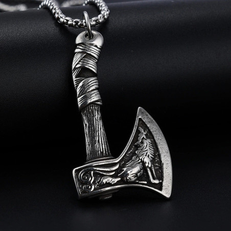 Collier Viking "Hache du Loup Hurleur" - Tranchant de Fenrir