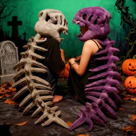 Avant Costume Gothique Squelette "Dino-Bone" en Peluche pour Adultes ou Enfants -6 couleurs au choix !