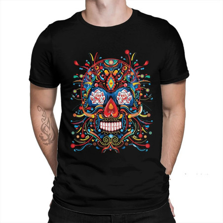 T-shirt tête de mort mexicaine - modèle 2