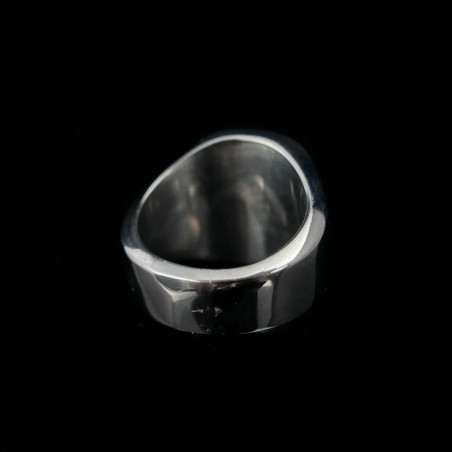 Vue Arrierre Bague Tête de Mort "Sceau du Crâne Rebelle"