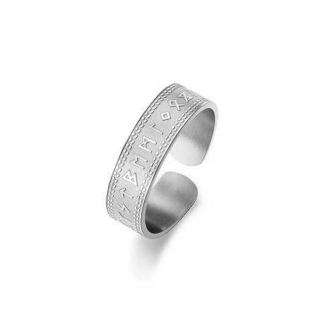 Vue generale Bague Viking Runes Ancestrales Couleur Argent