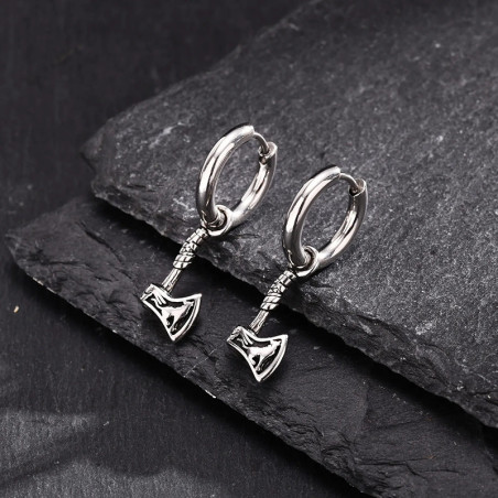 Avant Boucles d’Oreilles Viking - Hache de Ragnar