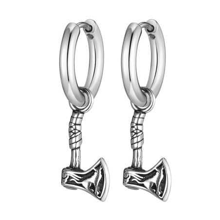 Vue generale Boucles d’Oreilles Viking - Hache de Ragnar