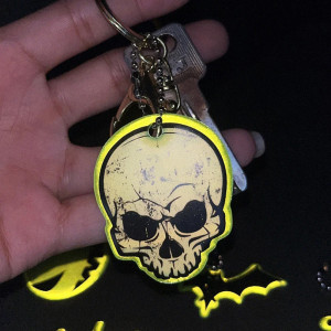 Avant Porte-clés Réfléchissant Tête de Mort "Neon Guard"