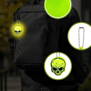 Porte-clés Réfléchissant Tête de Mort "Neon Guard"