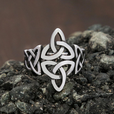 Avant Bague Celtique "Nœud de la Trinité Argent Clair