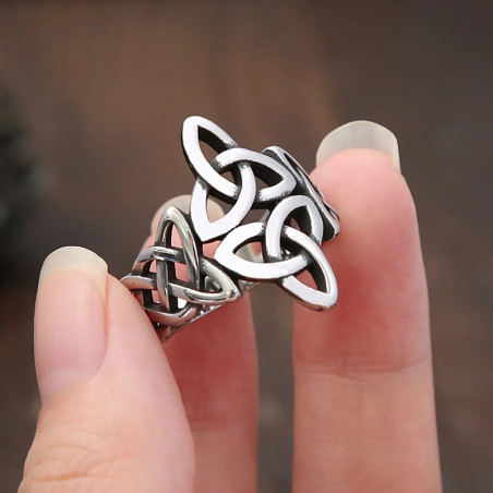 Bague Celtique "Nœud de la Trinité Argent Clair