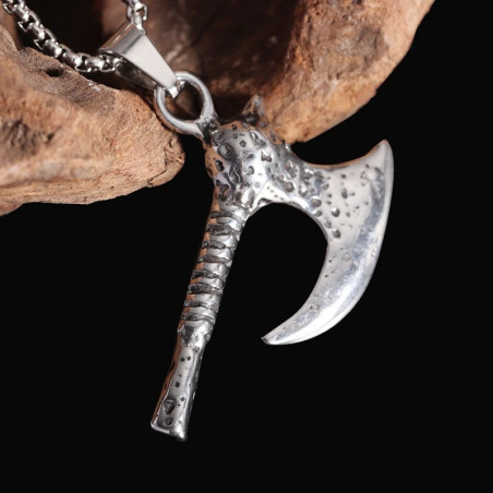 Collier Viking Hache de Guerre - Pendentif Nordique Guerrier