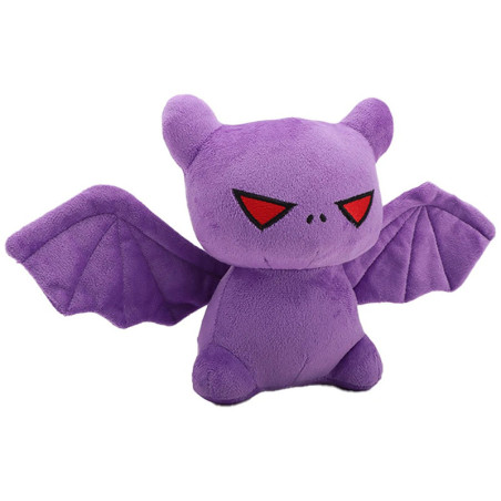 Vue de Cote Peluche Gothique Chauve-Souris "Gardienne Pourpre des Nuits"