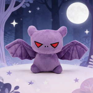 Peluche Gothique Chauve-Souris "Gardienne Pourpre des Nuits"