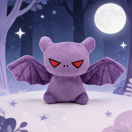 Peluche Gothique Chauve-Souris "Gardienne Pourpre des Nuits"