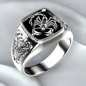 Bague Rock Scorpion "Venin d'Argent"