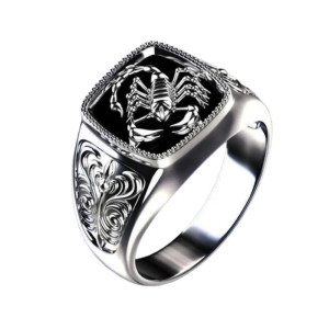 Vue generale Bague Rock Scorpion "Venin d'Argent"