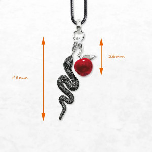 Dimensions Collier Rock Gothique "Tentation Éternelle - Serpent de la Pomme Interdite"